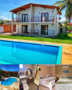 eine Villa mit Swimmingpool und einem Haus in der Unterkunft Pousada Del Mare in Tutóia