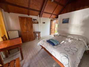 a bedroom with a bed and a table and a desk at Hotel Witttmer in Puerto Velasco Ibarra +44 photos