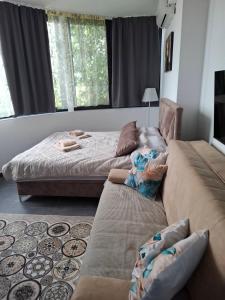 a bedroom with two beds and a couch at Sremica in Vrnjci