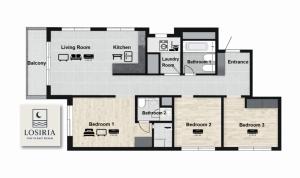 a picture of a floor plan of a house at Busan Osiria Residence Losiria in Busan
