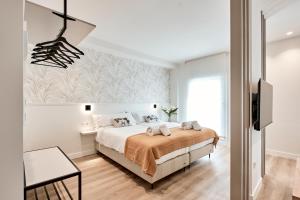 a bedroom with a bed and a tv at Agora Palas in Palas de Rei