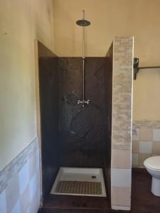 a shower stall in a bathroom with a toilet at Sofia House - Beach Paradise with Kite, Dive and more in Watamu +16 photos