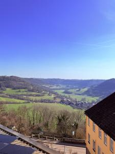 a view of a green field from a building at Krone Langenburg by Ammesso in Langenburg