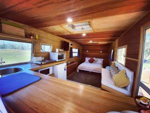 a kitchen and living room in a tiny house at Little T in Yarra Junction