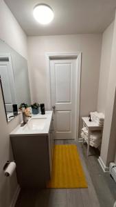 a bathroom with a sink and a mirror at Casa Pinturella in Silver Spring +22 photos