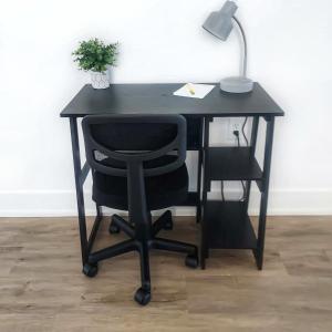 a black desk with a chair and a lamp at Terrace at Two Rivers townhouse in Grand Junction +53 photos
