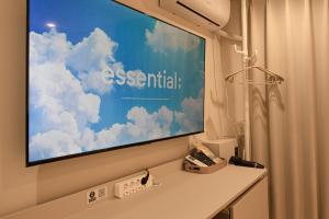 a flat screen tv on a wall in a hospital room at Parvus Sella Seongsu in Seoul +43 photos