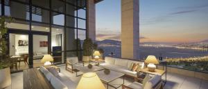 a lobby of a building with a view of the city at Grand Hyatt Izmir IstinyePark in İzmir