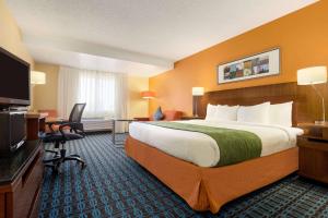 a hotel room with a large bed and a television at Country Inn & Suites by Radisson, Phoenix Airport, AZ in Phoenix +41 photos
