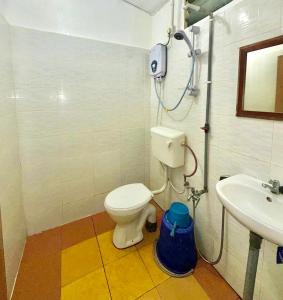 a bathroom with a toilet and a sink at Johans Chalet & Restaurant in Tioman Island