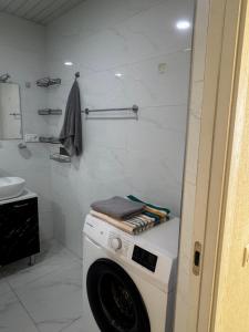 a washing machine in a bathroom with a sink at Alvina Complex in Tsaghkadzor