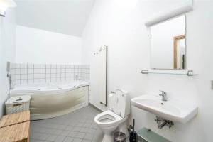a bathroom with a toilet and a sink and a bath tub at 711-Hvide-Sande-Slusen-11 in Hvide Sande +24 photos