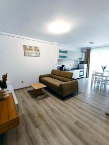 a living room with a couch and a table at FLH - Apartament Central Silva in Sibiu