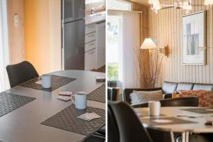 a kitchen and a dining room with a table at OH156-Hadsund-Halvrebene-26 in Hadsund +19 photos