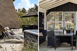 a patio with a table and chairs and an umbrella at 2600-Romo-Vestergardsvej-18 in Høm