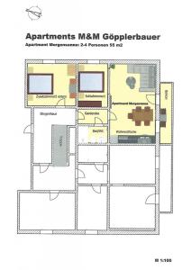 a floor plan of the apartment mcm copenhagen at Apartment Morgensonne in Piesendorf