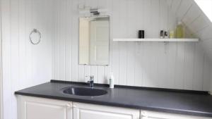 a bathroom with a sink and a mirror at 10098-Rorvig-Fjordvaenget-17 in Rørvig