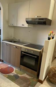 eine Küche mit Spüle und Herd Oberer Backofen in der Unterkunft Piccolo Relax in Meina + 2 Fotos