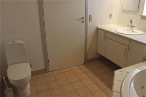 a bathroom with a toilet and a sink at FY292-Faaborg-Mosegarden-40 in Faaborg +14 photos