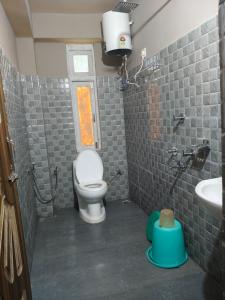 a bathroom with a toilet and a sink at Hotel Silver Cloud in Pelling
