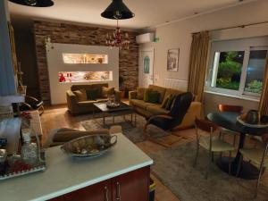 Zona d'estar a Villa Gomfoi Trikala - Smart Town BnB