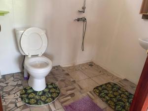 a bathroom with a toilet and a sink at Punahere lodge Ohotu in Rangiroa