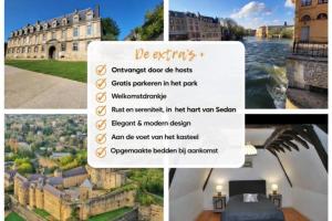 a collage of pictures of a castle at Château des Princes " Calme et sérénité au cœur de Sedan " in Sedan