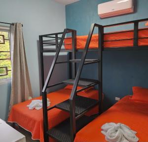 a room with a bunk bed and a bunk ladder at Casa Vidalta in San Sebastián +28 photos