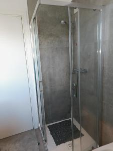 a shower with a glass door in a bathroom at Villa Molin Bianco in Arezzo
