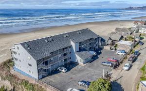 an overhead view of a building on the beach at Fun Times At Nye Beach in Newport
