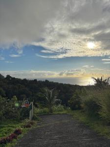a dirt road with a view of the ocean at Versant Caraïbes in Gourbeyre +12 photos