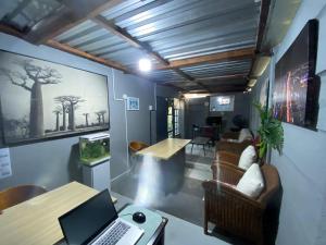 an office with a desk and a laptop on a table at Day&Night Stay in Johannesburg