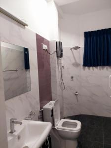 a bathroom with a toilet and a sink at Skyline Residence in Wadduwa +21 photos