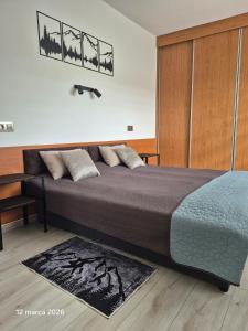 a bedroom with a large bed in a room at Apartament Bieszczady in Myczkowce