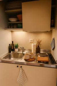 a kitchen counter top with a sink and a sink at 18 Steps to a Secret Tower in Porrentruy