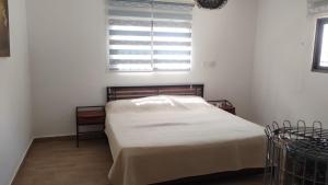 a bedroom with a bed and a window in it at منزل ومزرعه للايجار الشوبكً Farm for rent , Shoubak , Petra in Nijil