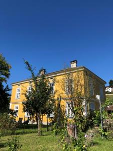 a yellow building with a tree in front of it at Löwenzahn in Scheibbs