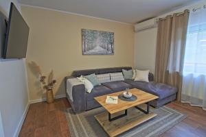 a living room with a couch and a table at Luxury Apartment Ana in Otočac