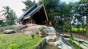 a house with a potted plant in front of it at Nature Nest Cabana in Sigiriya