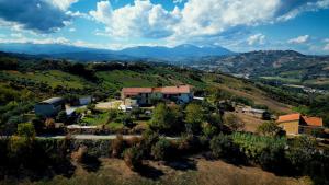 an aerial view of a small village on a hill at Camera Alcova in giardino in Cellino Attanasio