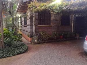 a brick house with a window and vines at Kismet Hideaway in Nairobi