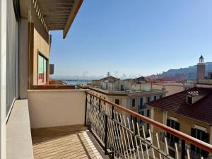 a balcony with a view of a city at Attico vista mare in Gaeta