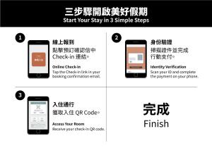 a set of threeographics of a cell phone at Chin Style Easy Stay in Magong