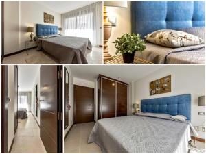 two different pictures of a bedroom with two beds at Doble Playa in Playa Paraiso +28 photos