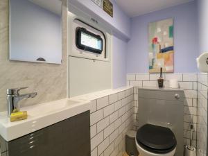 a bathroom with a toilet and a sink at The Carriage Ely Paddington in Ely +19 photos