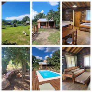a collage of photos with a house and a pool at Alma de Algarrobo in San Javier
