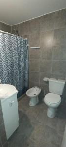 a bathroom with a toilet and a sink and a shower at Deptosuno in General Roca