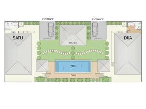 a schematic plan of the proposed layout of a spa at Fraser Baye Villas in Uluwatu