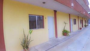 a yellow building with plants on the side of it at Hotel Siglo XXI in Dzidzantún