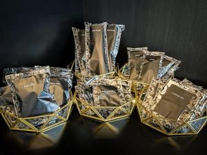 a group of three chocolate boxes on a table at HOTEL 31 in Funabashi +35 photos